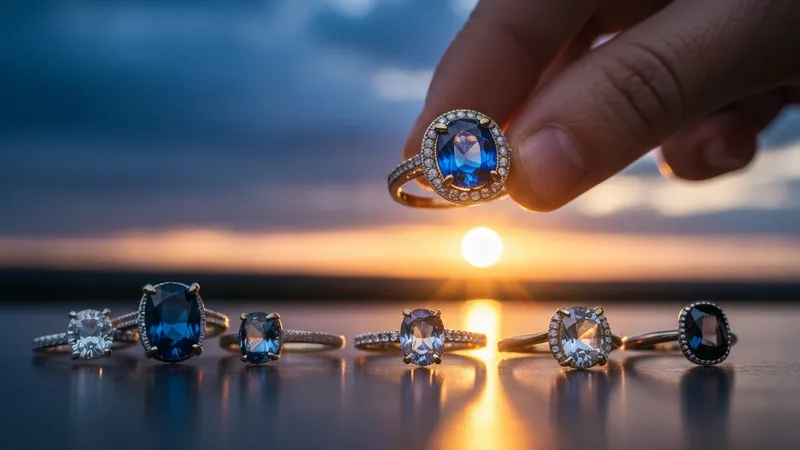 Bague saphir bleu mettant en valeur la couleur de la pierre