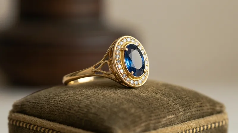 Bague saphir or illustrant le choix du métal